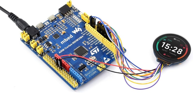 Waveshare 1.28inch Round LCD Display Module with Touch Panel, 240×240 Resolution, IPS, SPI and I2C Communication, Compatible with Raspberry Pi 5/4B/3B/Zero/Zero W/Zero 2W/Pico/Pico W/Pico WH - Image 3